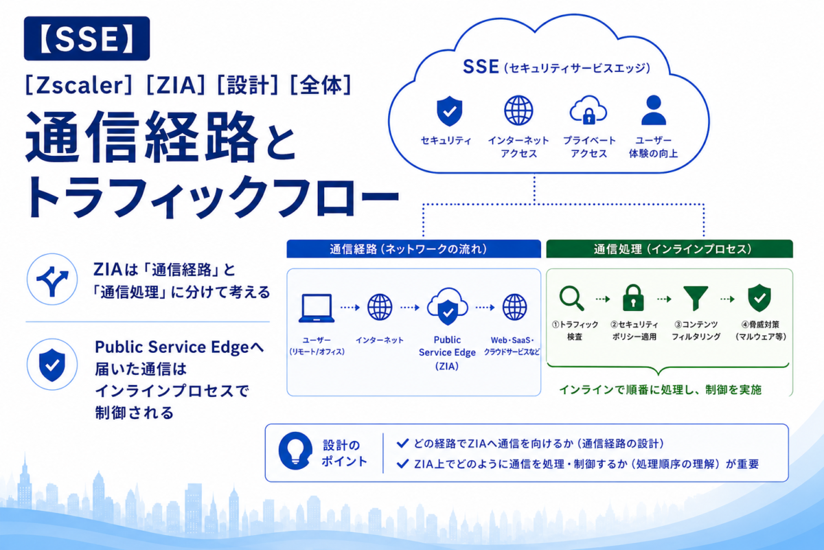 【SSE】[Zscaler] [ZIA] [設計] [全体] 通信経路とトラフィックフロー
